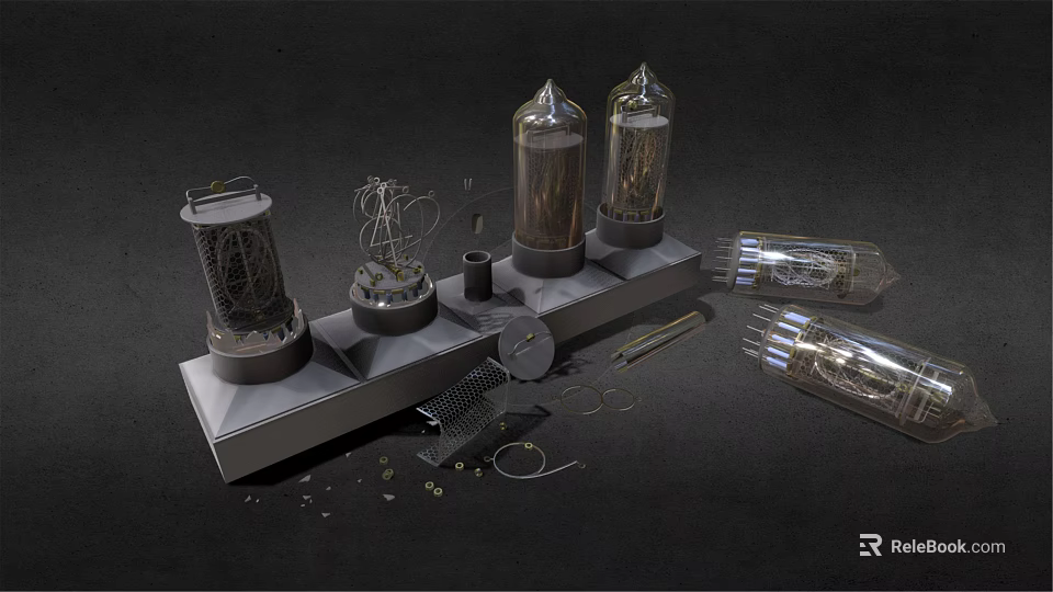 Industrial Equipment Various Metal Mechanical Components And Machinery Parts 3d model 