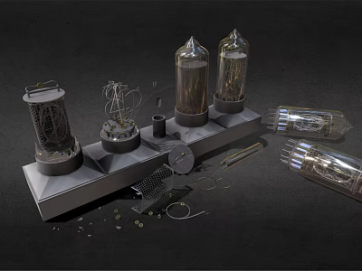 Industrial Equipment Various Metal Mechanical Components And Machinery Parts 3d model