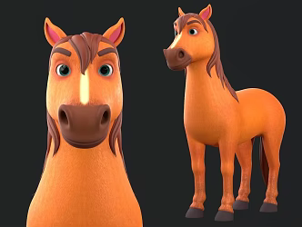 Modern Cartoon Horse Modern Horse Animal Cartoon Animation Cute Little Pony BMW Young Horse 3d model
