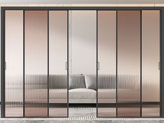 Modern sliding door Changhong glass sliding door 3d model