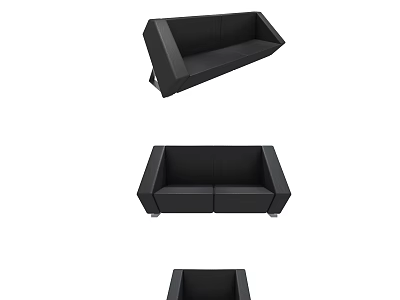 Modern Black Sofa Set With Sleek Design And Comfortable Seating Options 3d model