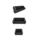 Modern Black Sofa Set With Sleek Design And Comfortable Seating Options