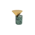 Modern Coffee Table Design with Green Marble Base and Gold Cone Top