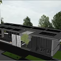 Modern gallery villa landscape gallery fish pond viewing platform landscape architecture 3d model