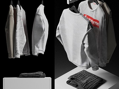 clothes sweatshirt nike supreme shirt 3d model