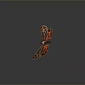 Orange And Black Butterfly With Spotted Striped Wings On Dark Background