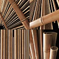 Garden Natural Bamboo Fence Design With Handcrafted Poles And Traditional Wooden Structure