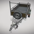 Heavy Duty Utility Trailer With Metal Cargo Bed And Dual Wheels