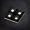 Modern Recessed Ceiling Light With Four Lights Black Panel For Home Interior 3d model