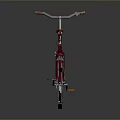 Red Bicycle With Orange Seat And Silver Wheels On Grey Background 3d model