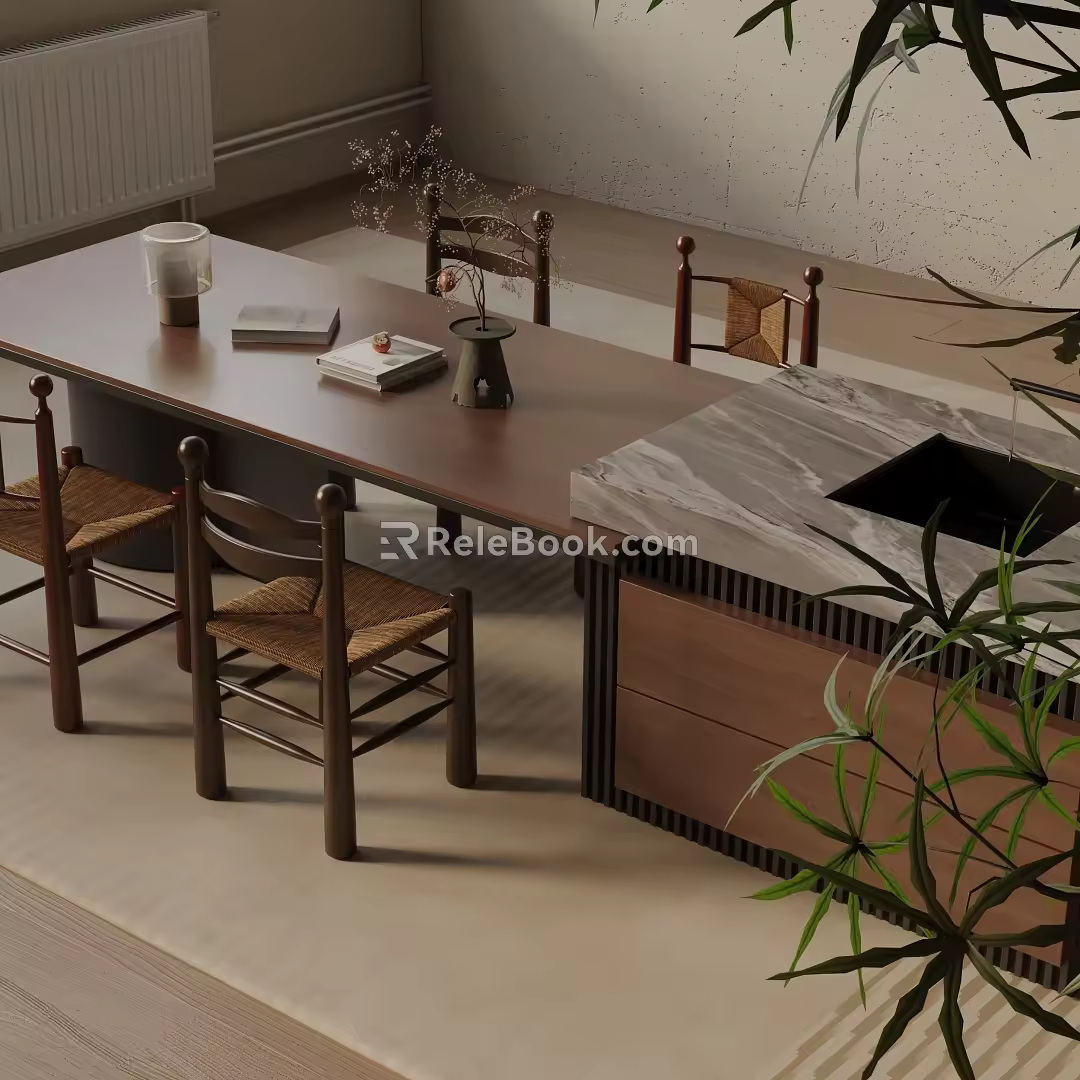 Modern table combination 3d model
