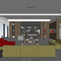 Modern Italian General Manager's Office Poliform Manager Office Desk Bamboo Sofa Office Sofa Office Chair Screen Partition 3d model