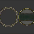 Circular And Oval Metal Mesh Equipment With Green Striped Design