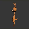 3D Cartoon Deer Character With Orange Fur Large Ears And Outstretched Arms