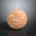 Decorative Brick Sphere With Textured Surface And Red Brown Color On Dark Background