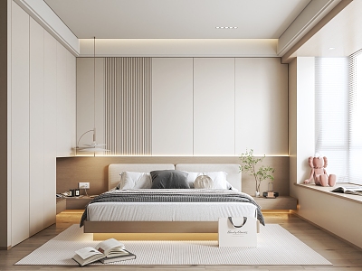 Modern Bedroom Simple Home Bedroom 3d model