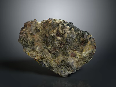 Natural Raw Stone Material With Rough Texture And Multicolor Earthy Patterns 3d model