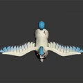 Magical White Pegasus Character Design With Blue Mane Tail And Feathered Wings