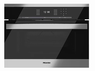 Miele Built in Kitchen Oven With Black Glass Panel And Digital 3d model