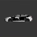 White Electric Car With Modern Sleek Body Transparent Roof And Large Wheels