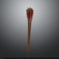 Traditional Weapon Arrows With Red Fletching And Wooden Shafts Bundle