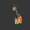 Giraffe Shaped Building Block Decorative Furniture With Brown Orange Body And White Legs