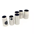 Modern Ceramic Decorative Ornament Set With Striped And Polka Dot Patterns 3d model