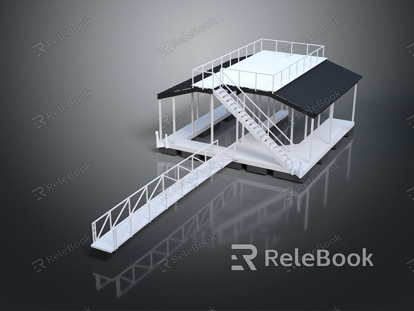 Modern grandstand football field green field model