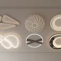 Various Modern Ceiling Lights With Stylish Designs And Different Unique Shapes 3d model