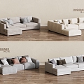 Modern Cream Wind Sand Publishing Art Sofa Multi-person Sofa Living Room Sofa 3d model