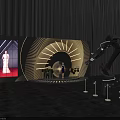 Modern Photo Spot Featuring LED Screen Curved Lighting Design And Robot Arm