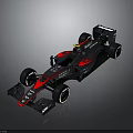 Black and Red McLaren Formula 1 Car With Streamlined Design Large Tires and Driver