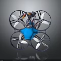Professional Quadcopter Drone Equipment With Blue Body Transparent Frame And Four Propellers