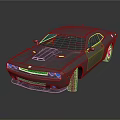 Gray Two Door Muscle Car With Sleek Design Hood Scoop And Reflective Surface