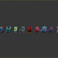 Colorful Small Chairs With Diverse Colors And Modern Cartoon Style Designs
