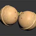 Golden Bells With Curved Patterns Tied By Green Rope On Dark Background