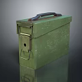 Green Vintage Storage Box with Black Handle and Metal Clasp Sturdy Design for Organizing Items