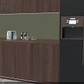 Modern Wooden Kitchen Cabinets With Open Shelves Green Backsplash Countertop Glass Doors And Small Appliances