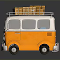minibus minivan driverless bus school bus van box car 3d model