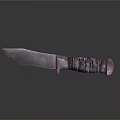 Rustic Handcrafted Knife With Sharp Metal Blade And Textured Wooden Handle