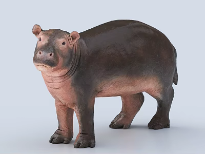 Realistic Reptile Model With Brown Pink Color In Standing Pose Design 3d model