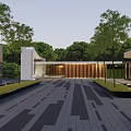 Modern gate art entrance gate tower square 3d model
