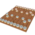 Chinese Chess Board Game Play Equipment With Wooden Pieces And Grid Design