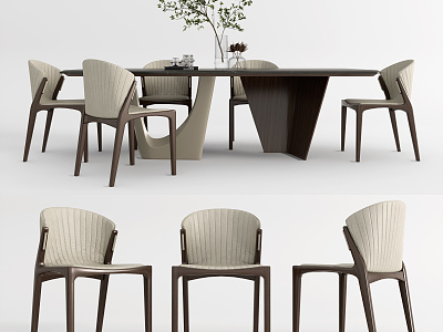 Modern Turri Dining Table and Chair Combination model