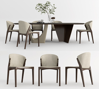 Modern Turri Dining Table and Chair Combination 3d model