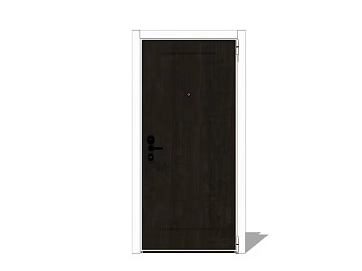 Black Wooden Texture Swing Door With White Frame For Modern Home Interior 3d model
