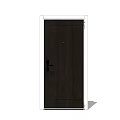 Black Wooden Texture Swing Door With White Frame For Modern Home Interior