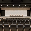 School Auditorium Interior With Rows Of Seats And Ceiling Lighting 3d model