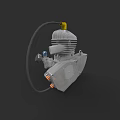 Motorcycle Engine Close Up View Of Mechanical Components And Metal Structure