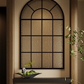 Middle Ancient Entrance Partition Glass Window Moss Bonsai 3d model